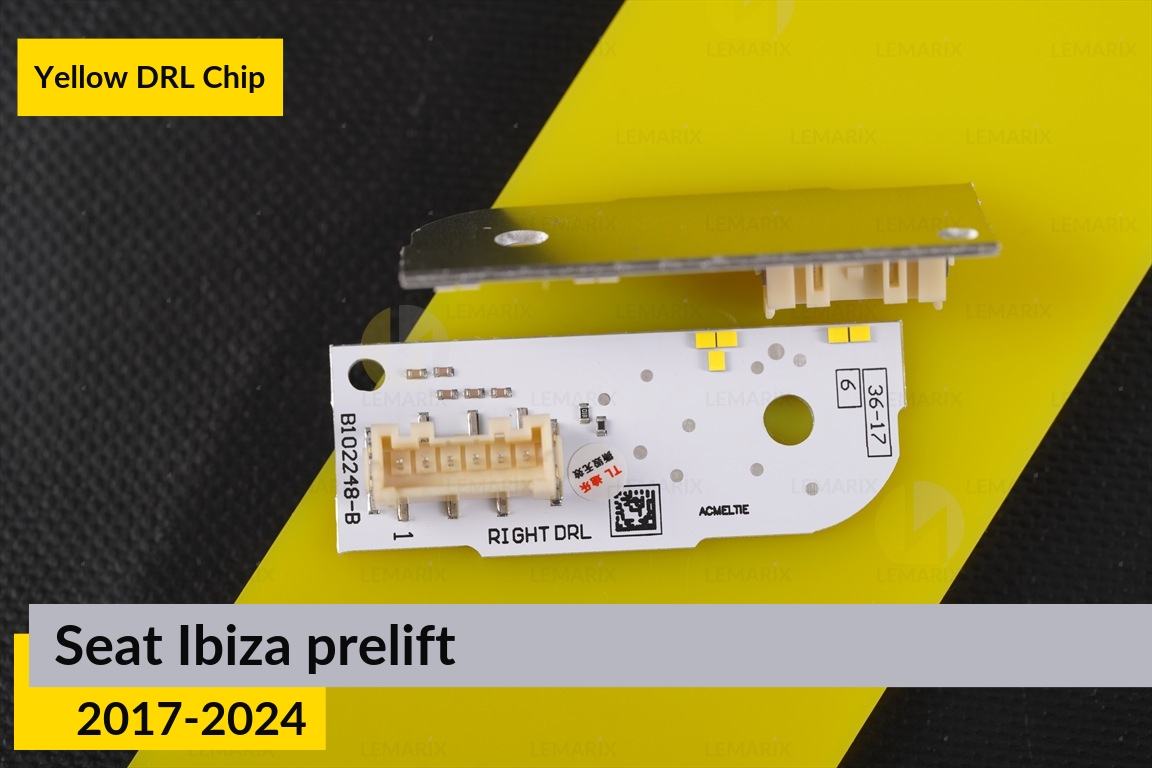 Жовті LED DRL чіпи дхо плата Seat Ibiza (2017-2024) дорест/ 1 рест (2 шт.)