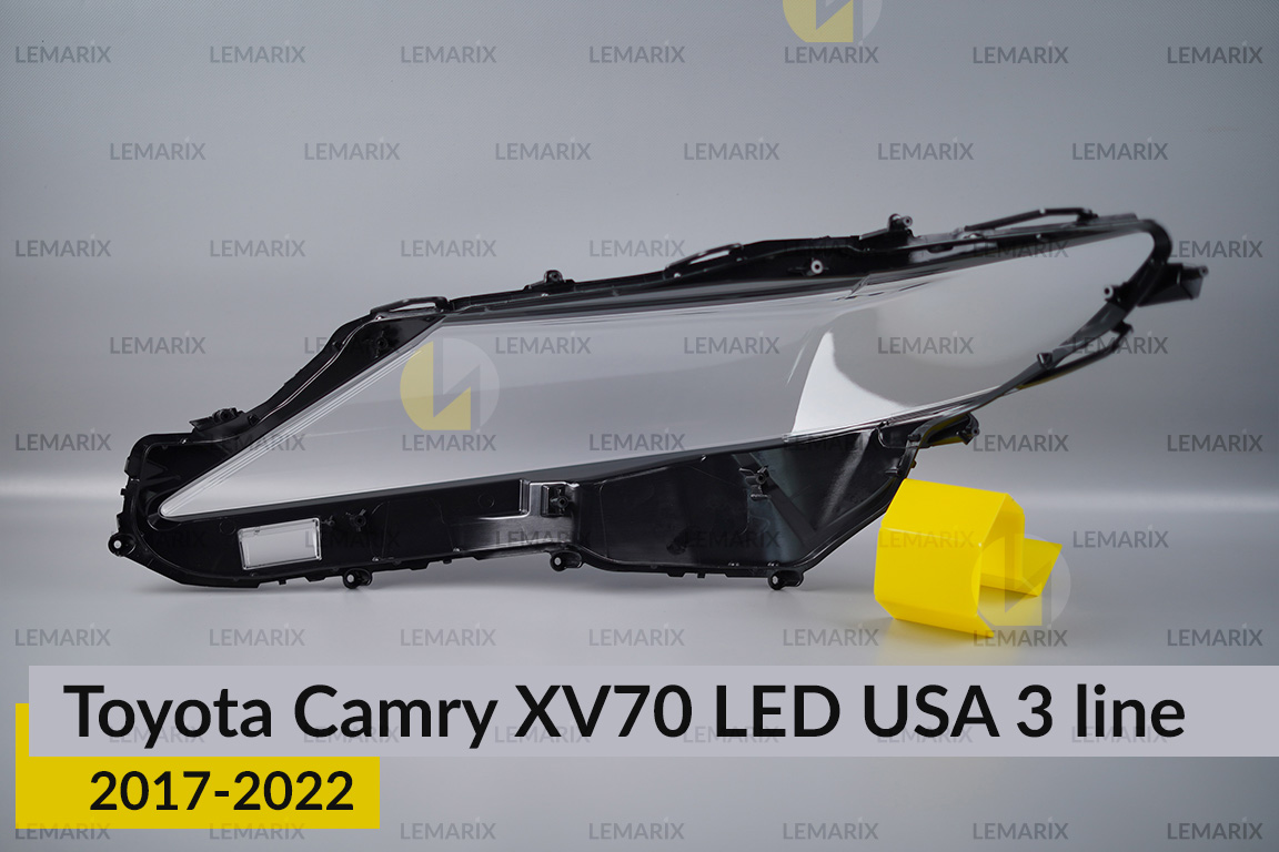 Скло фари Toyota Camry XV70 LED USA (2017-2022) 3 лінії праве