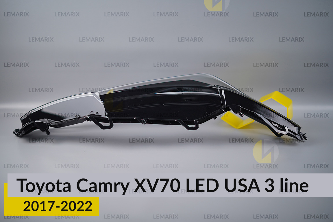 Скло фари Toyota Camry XV70 LED USA (2017-2022) 3 лінії праве