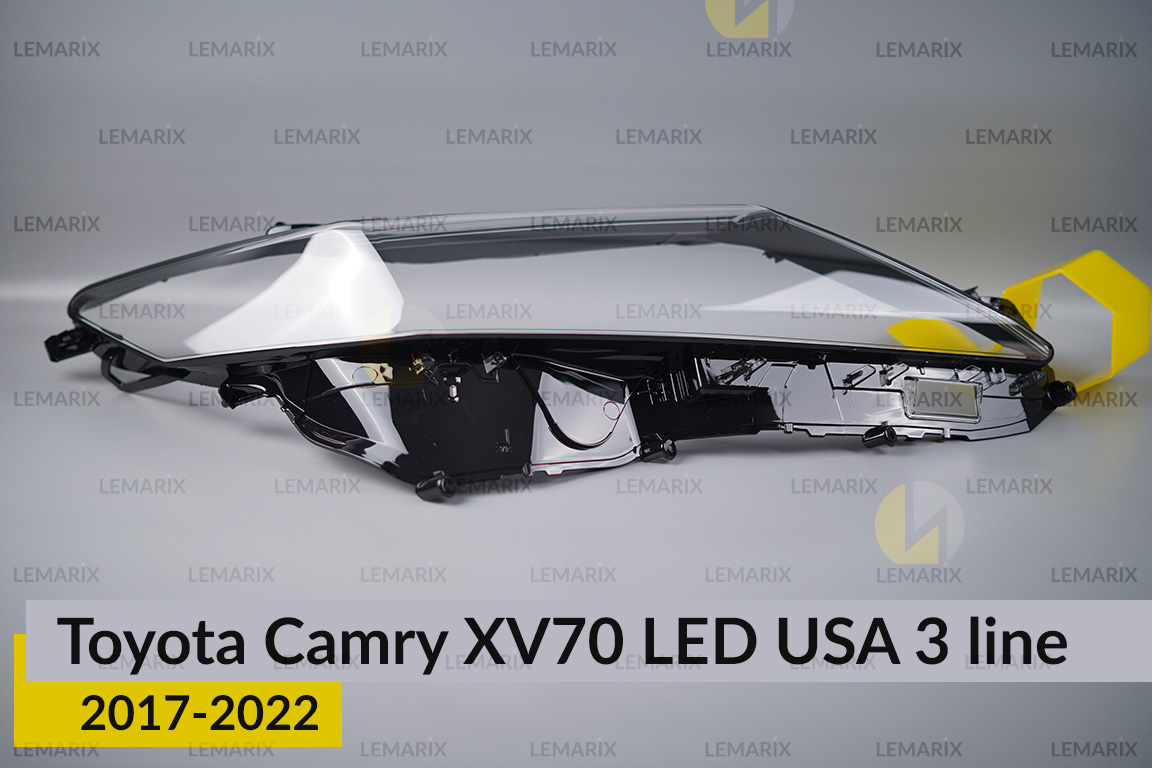 Скло фари Toyota Camry XV70 LED USA (2017-2022) 3 лінії праве