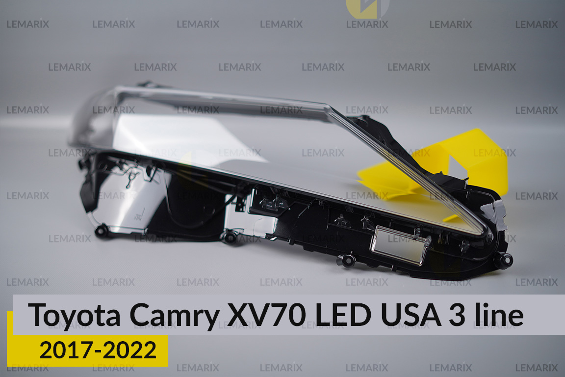 Скло фари Toyota Camry XV70 LED USA (2017-2022) 3 лінії праве