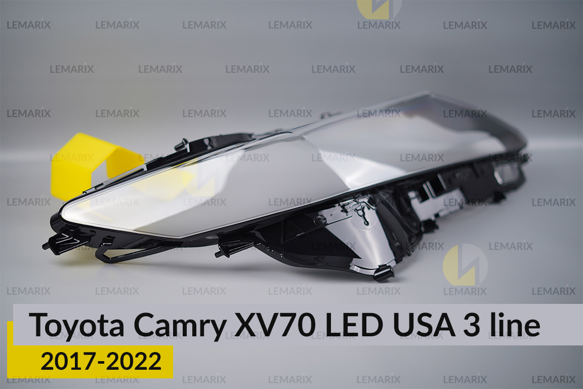 Скло фари Toyota Camry XV70 LED USA (2017-2022) 3 лінії праве