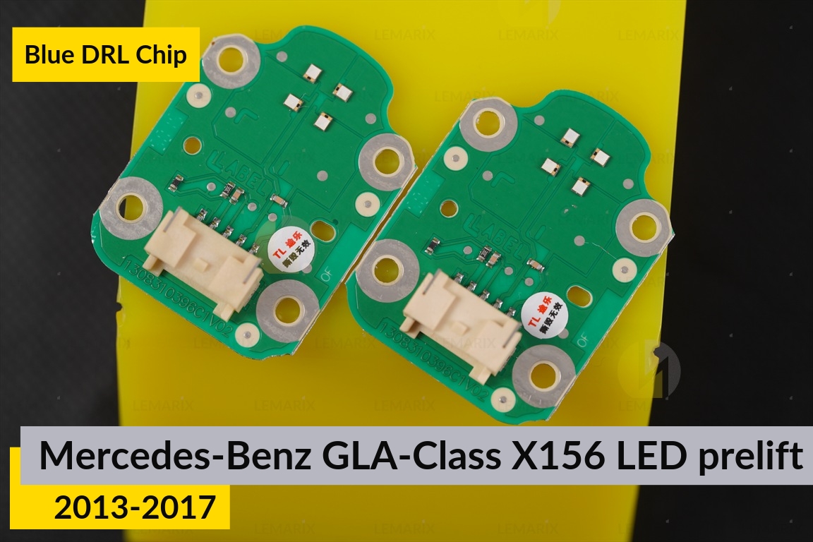 Синие LED DRL чипы дхо плата Mercedes-Benz GLA-Class X156 LED (2013-2017) дорест (2 шт.)
