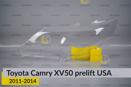 Скло фари Toyota Camry XV50 USA (2011-2014) дорест ліве