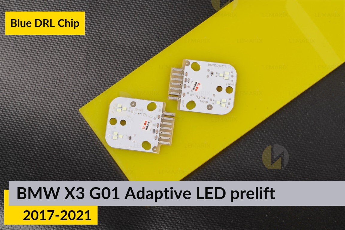 Синие LED DRL чипы дхо плата BMW X3 G01 Adaptive LED (2017-2021) дорест (2 шт.)