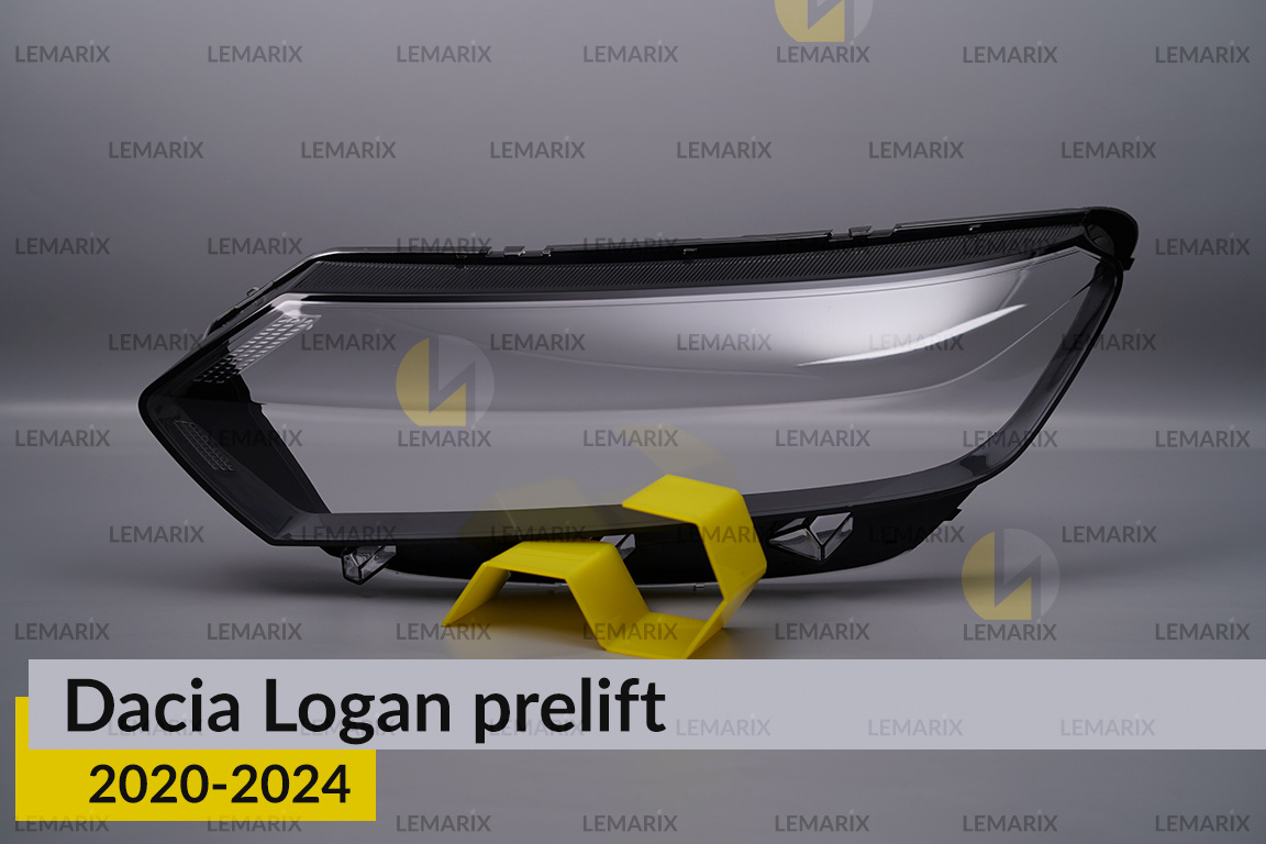 Скло фари Dacia Logan (2020-2025) дорест/1 рест ліве