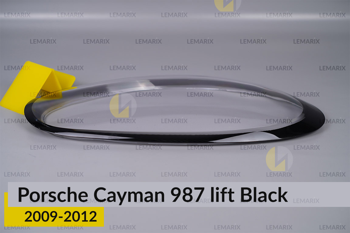 Стекло фары Porsche Cayman 987 Black (2009-2012) рест правое