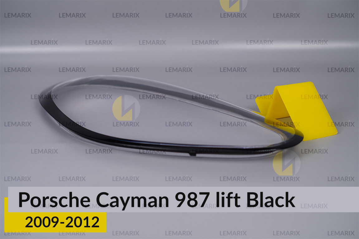 Стекло фары Porsche Cayman 987 Black (2009-2012) рест правое