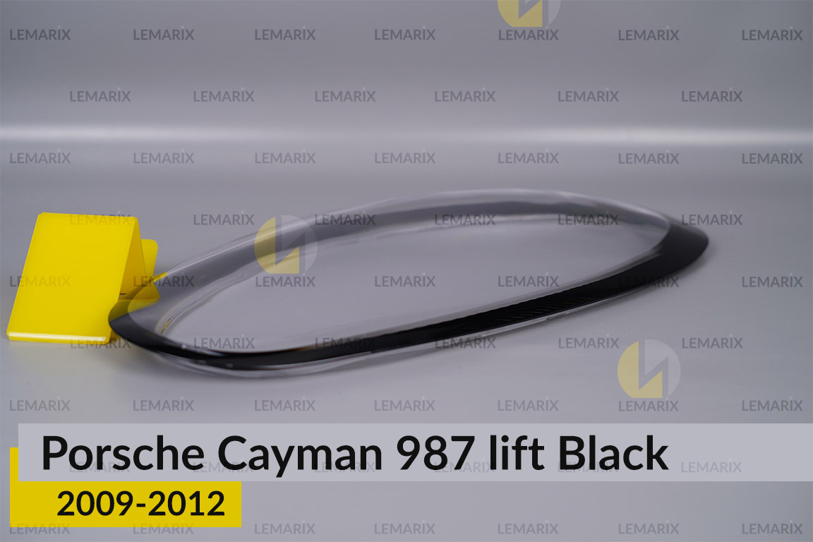 Стекло фары Porsche Cayman 987 Black (2009-2012) рест правое
