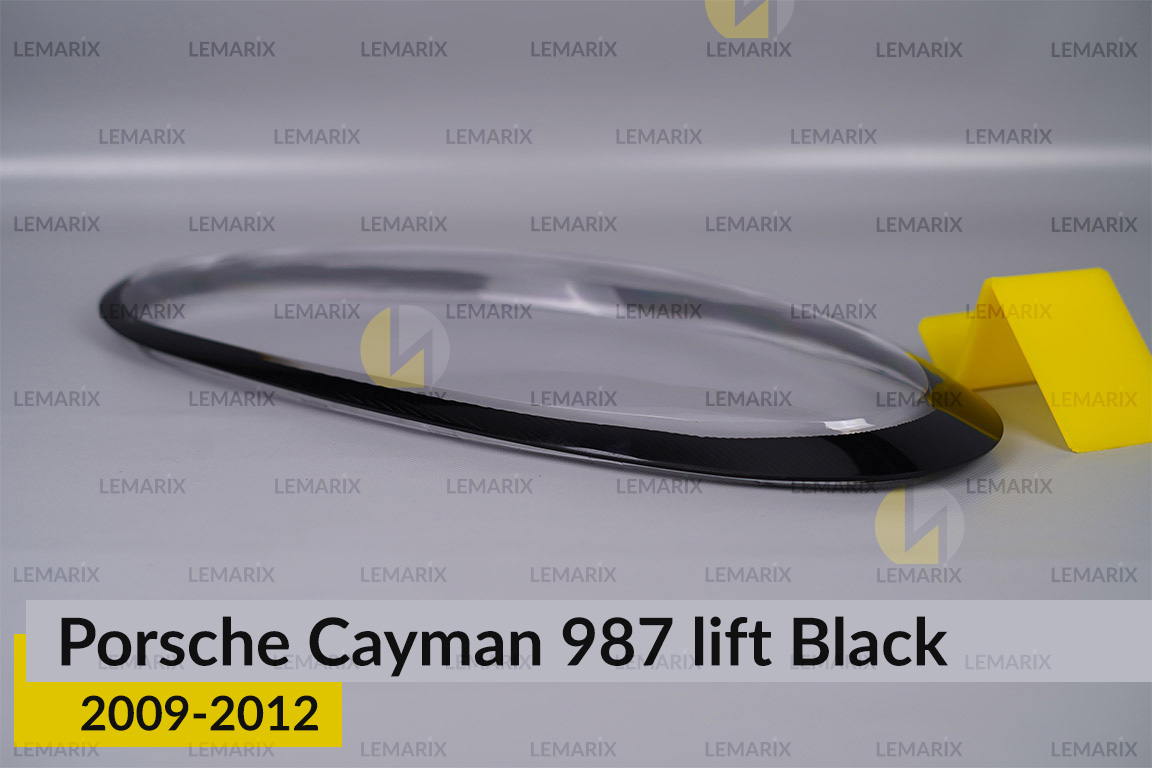 Стекло фары Porsche Cayman 987 Black (2009-2012) рест правое
