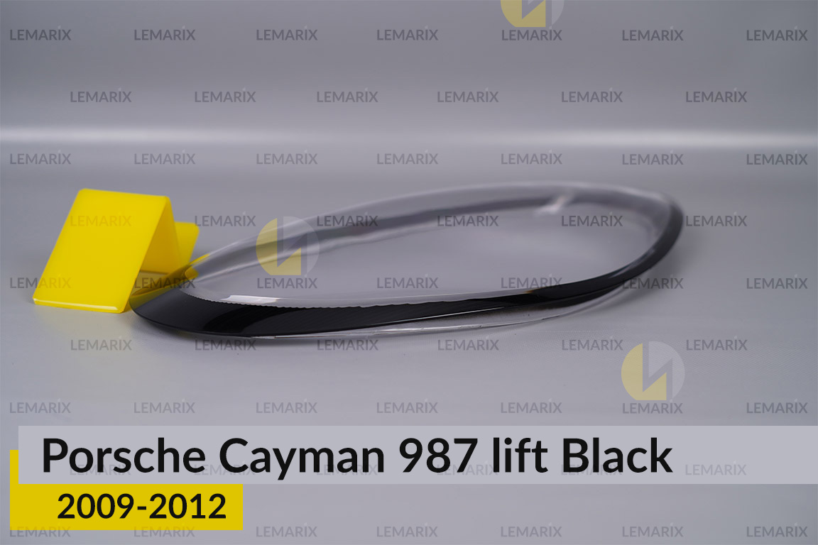 Стекло фары Porsche Cayman 987 Black (2009-2012) рест правое