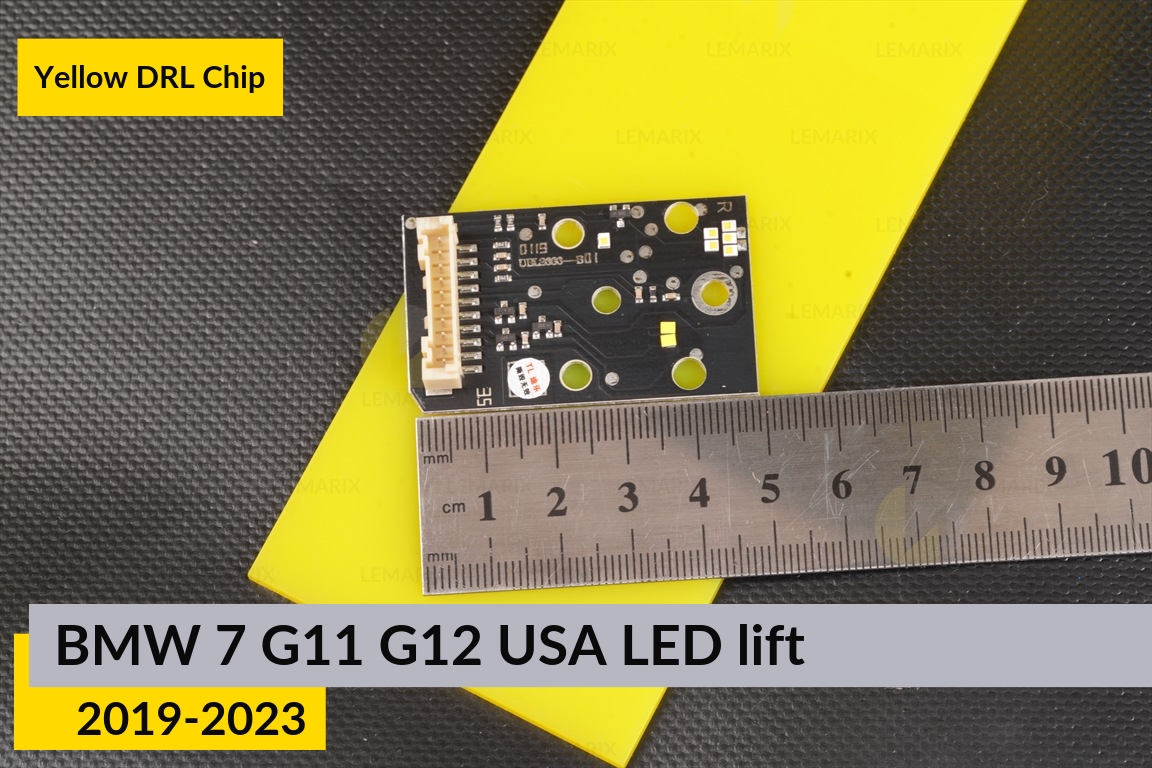 Желтые LED DRL чипы дхо плата BMW 7 G11 G12 USA LED (2019-2023) рест (4 шт.)
