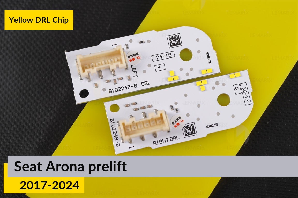 Желтые LED DRL чипы дхо плата Seat Arona (2017-2024) дорест/ 1 рест (2 шт.)