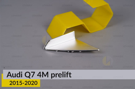 Хромований декор перед лінзою Audi Q7 4M (2015-2020) дорест лівий