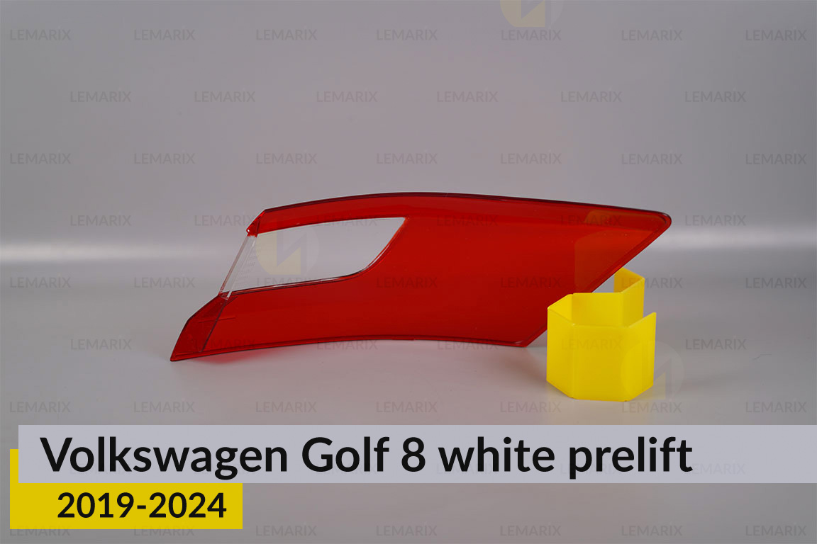 Скло заднього ліхтаря зовнішнє в крилі VW Volkswagen Golf 8 white (2019-2024) дорест ліве