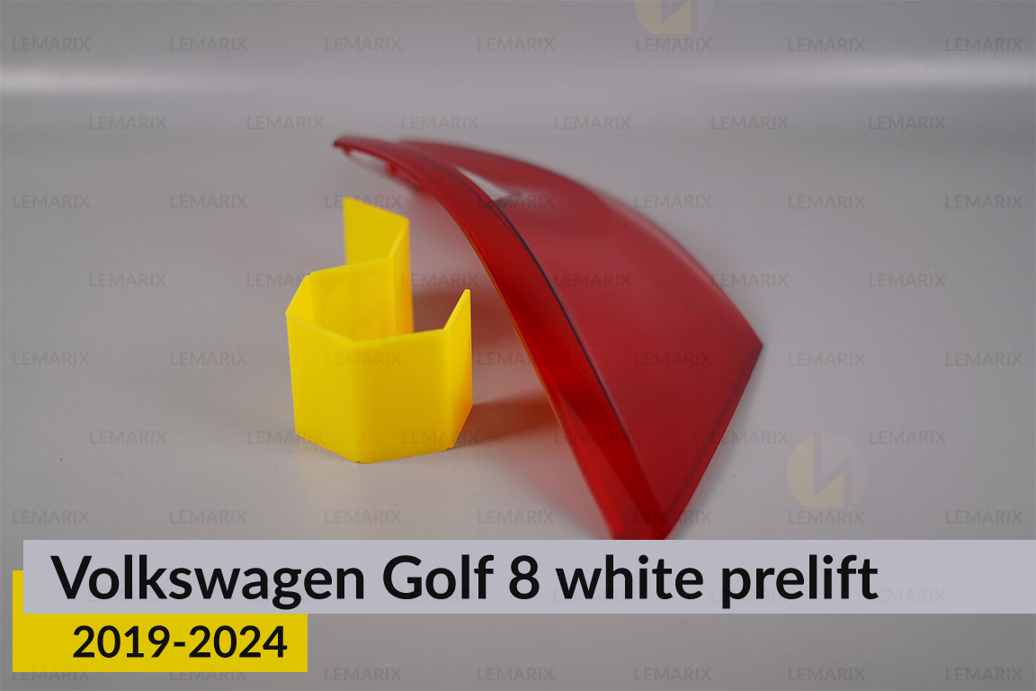 Скло заднього ліхтаря зовнішнє в крилі VW Volkswagen Golf 8 white (2019-2024) дорест ліве