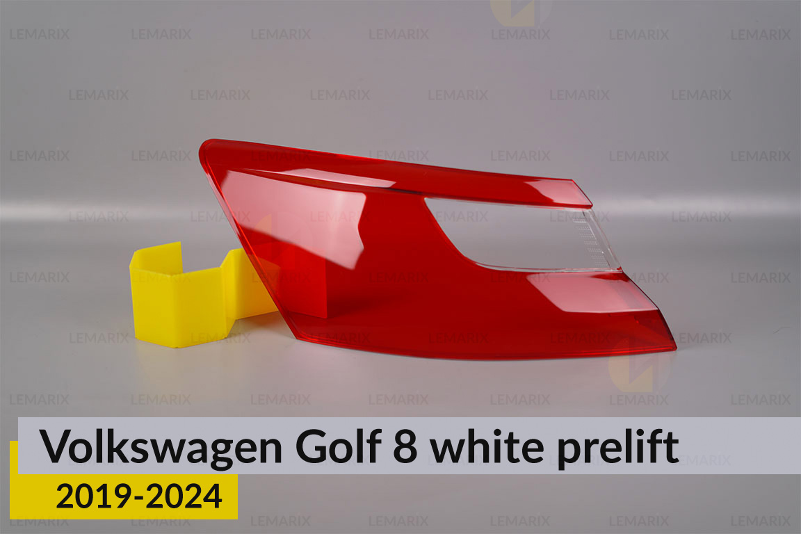 Скло заднього ліхтаря зовнішнє в крилі VW Volkswagen Golf 8 white (2019-2024) дорест ліве