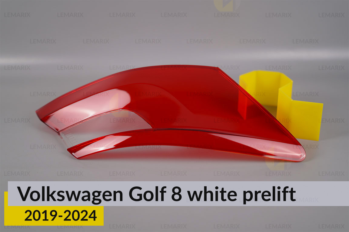 Скло заднього ліхтаря зовнішнє в крилі VW Volkswagen Golf 8 white (2019-2024) дорест ліве