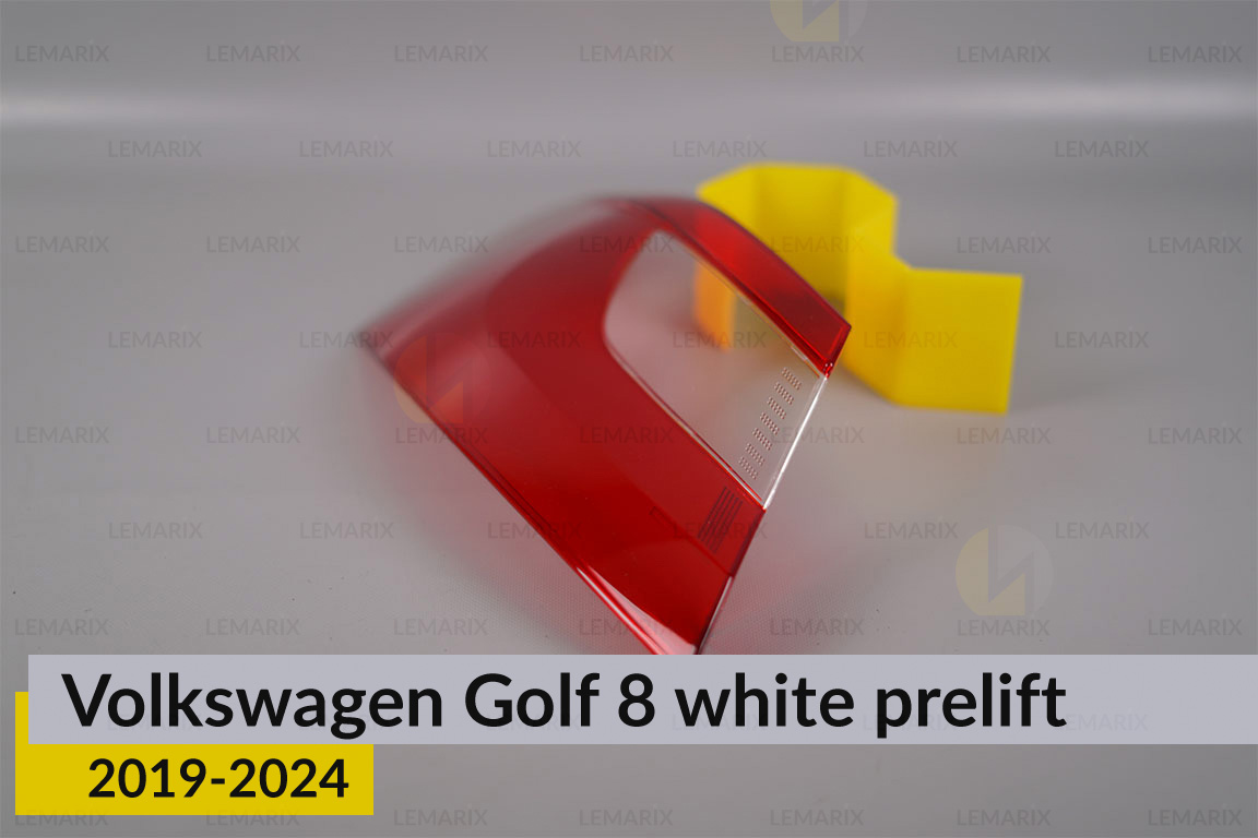 Скло заднього ліхтаря зовнішнє в крилі VW Volkswagen Golf 8 white (2019-2024) дорест ліве