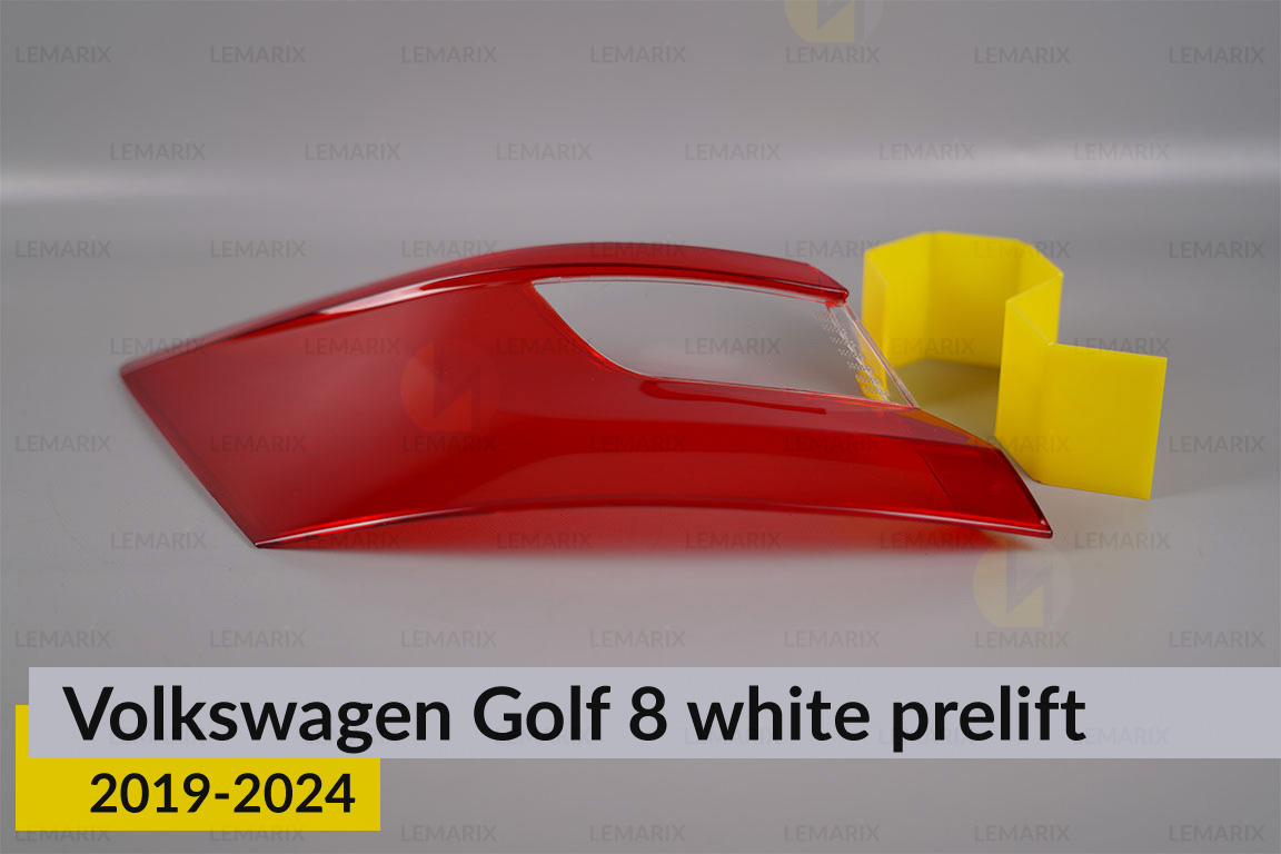Скло заднього ліхтаря зовнішнє в крилі VW Volkswagen Golf 8 white (2019-2024) дорест ліве