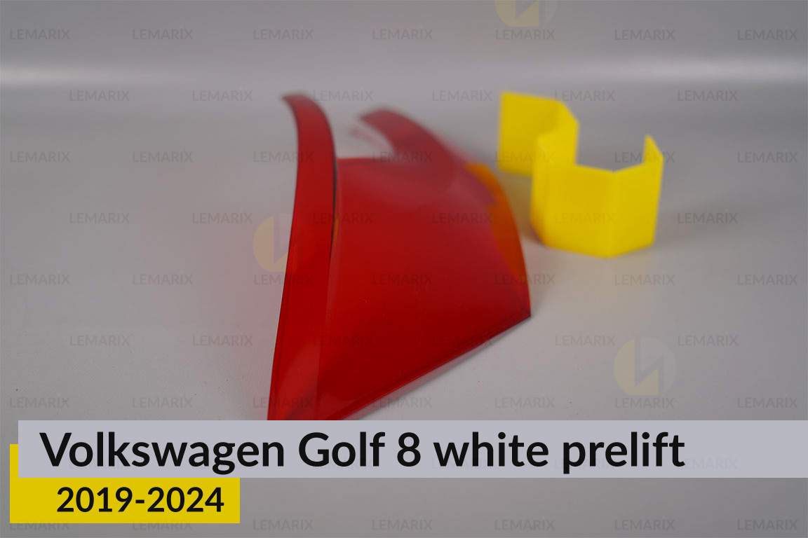 Скло заднього ліхтаря зовнішнє в крилі VW Volkswagen Golf 8 white (2019-2024) дорест ліве
