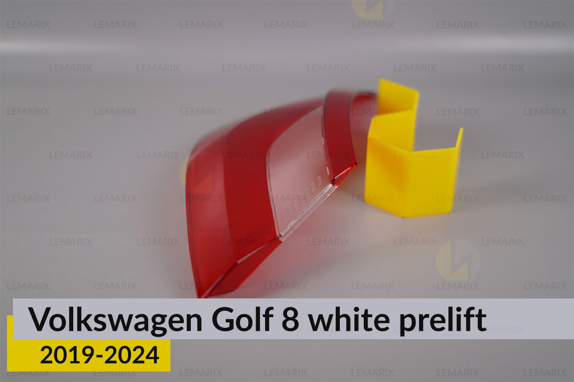 Скло заднього ліхтаря зовнішнє в крилі VW Volkswagen Golf 8 white (2019-2024) дорест ліве