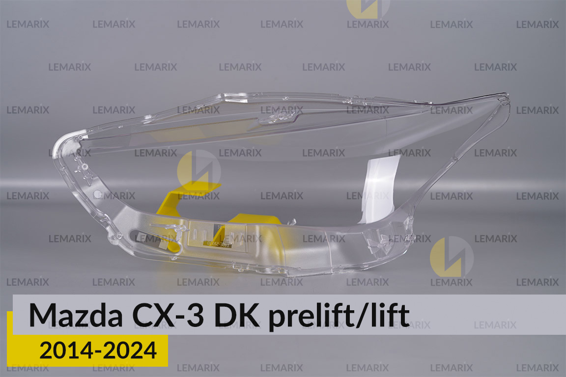 Скло фари Mazda CX-3 DK (2014-2026) дорест/рест праве