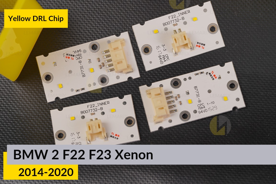 Жовті LED DRL чіпи дхо плата BMW 2 F22 F23 Xenon (2014-2020) (4 шт.)