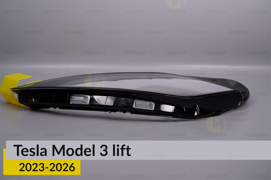 Стекло фары Tesla Model 3 (2023-2026) рест левое