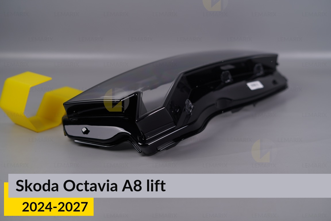 Стекло фары Skoda Octavia A8 (2024-2027) рест левое