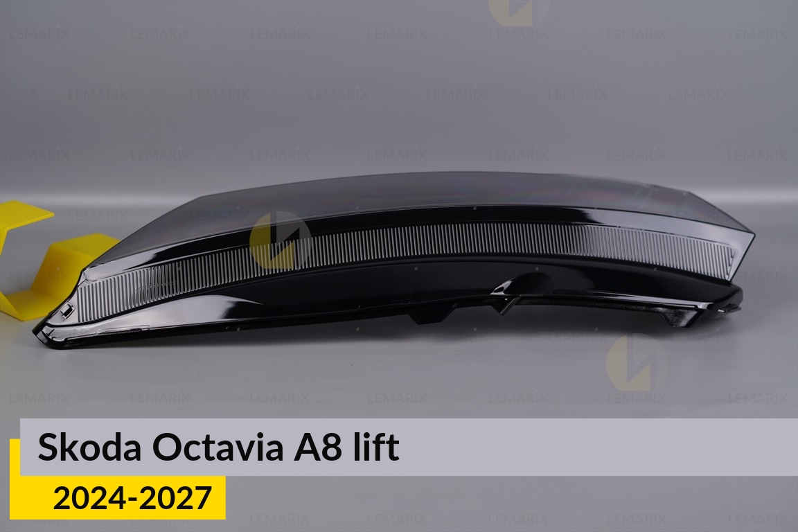 Стекло фары Skoda Octavia A8 (2024-2027) рест левое