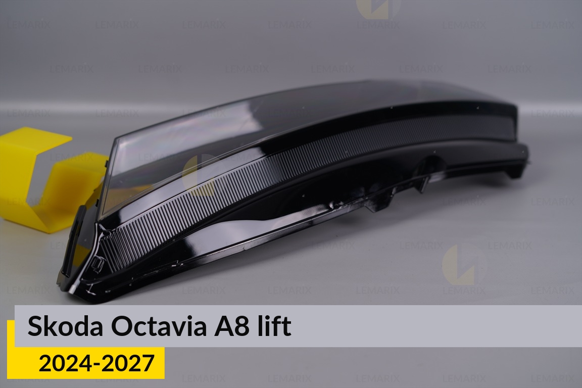 Стекло фары Skoda Octavia A8 (2024-2027) рест левое