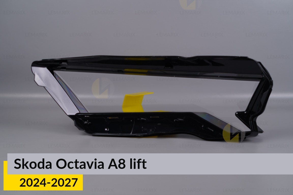 Стекло фары Skoda Octavia A8 (2024-2027) рест левое