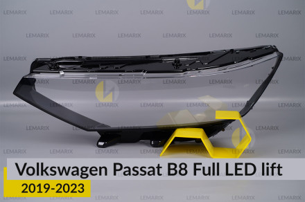 Скло фари VW Volkswagen Passat B8 Full LED (2019-2023) рест ліве