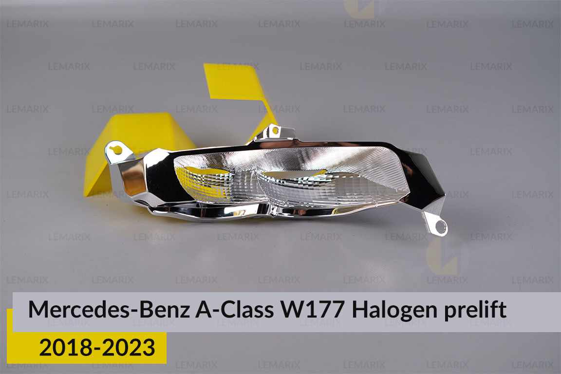 Хромированная декоративная маска поворотника Mercedes-Benz A-Class W177 Halogen (2018-2023) дорест левая