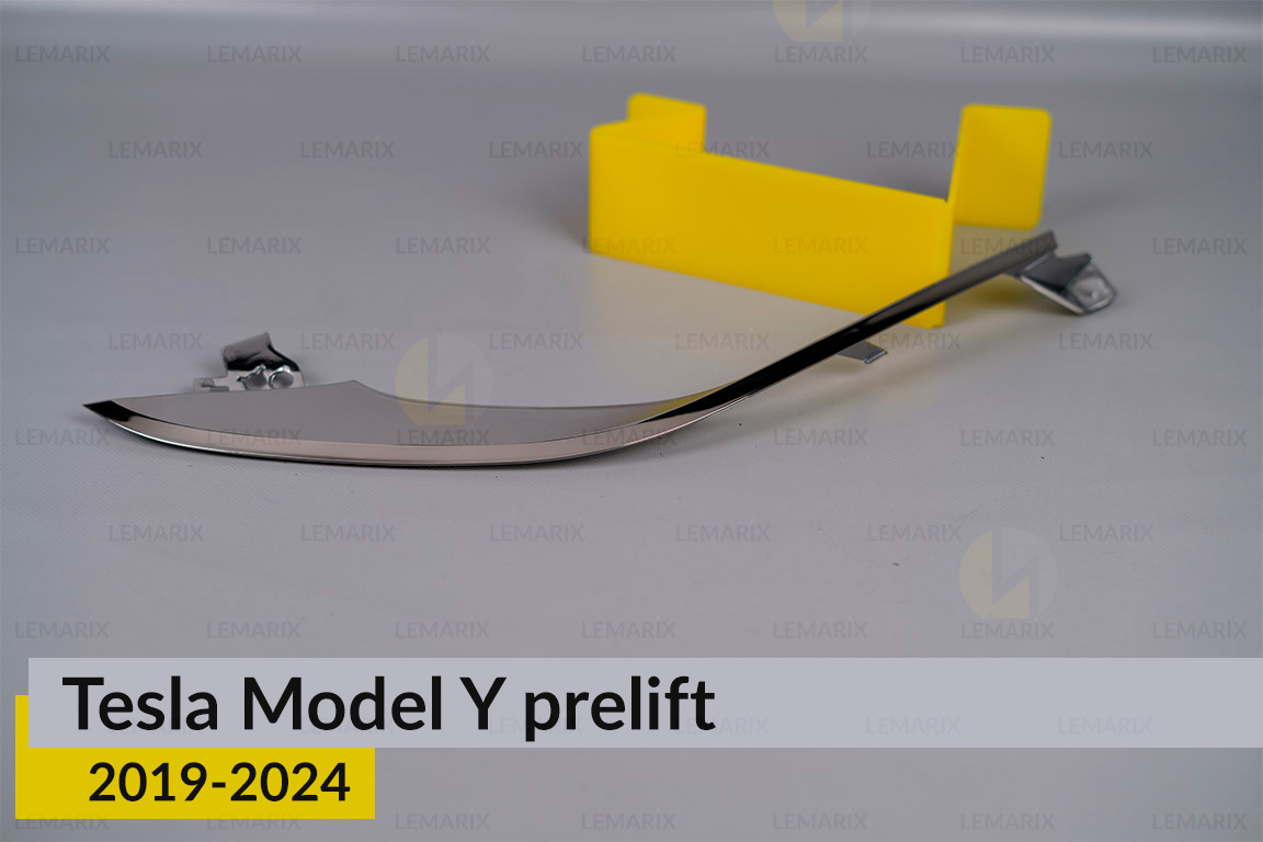 Хромована декоративна маска верхня Tesla Model Y (2019-2024) дорест ліва