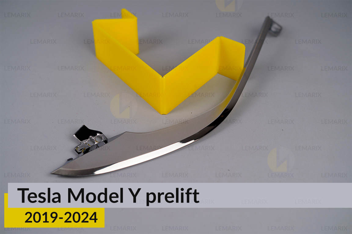 Хромована декоративна маска верхня Tesla Model Y (2019-2024) дорест ліва