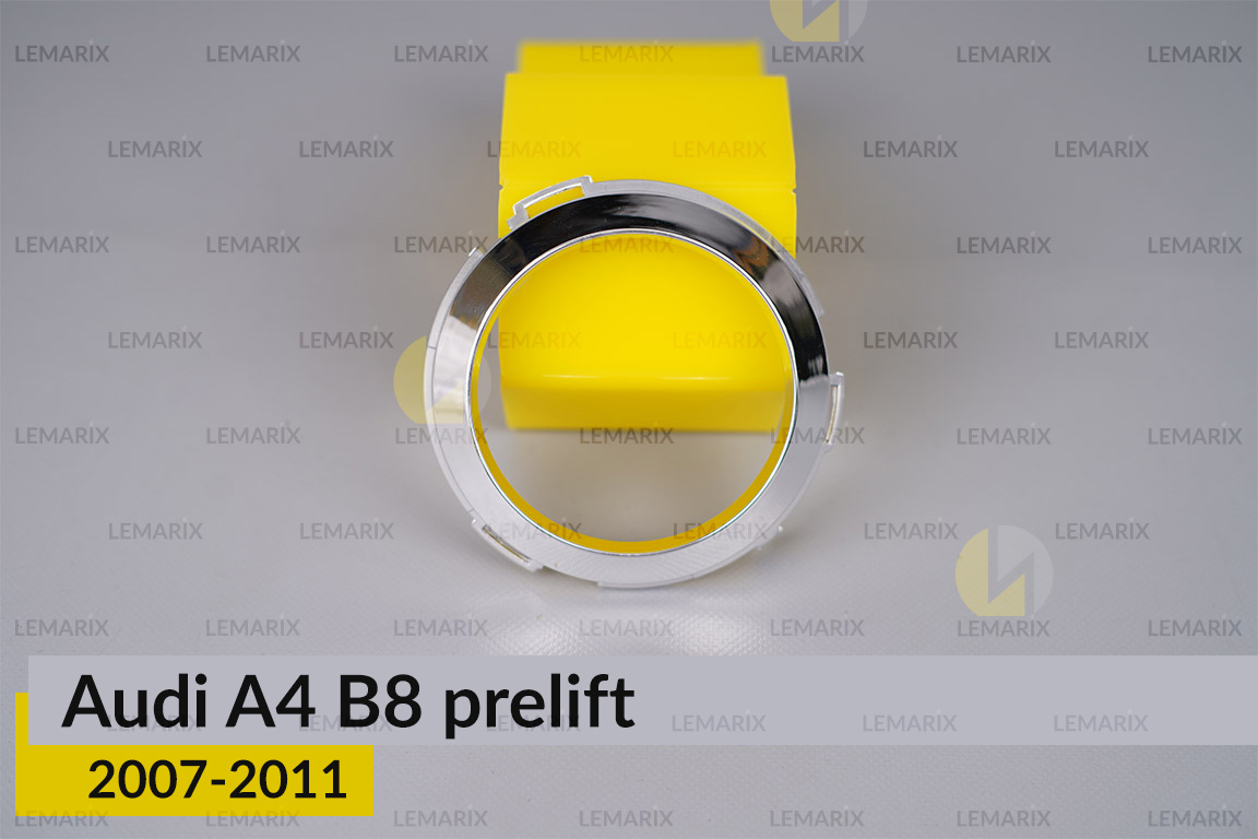 Хромированная маска линзы передняя Audi A4 B8 (2007-2011) дорест левая