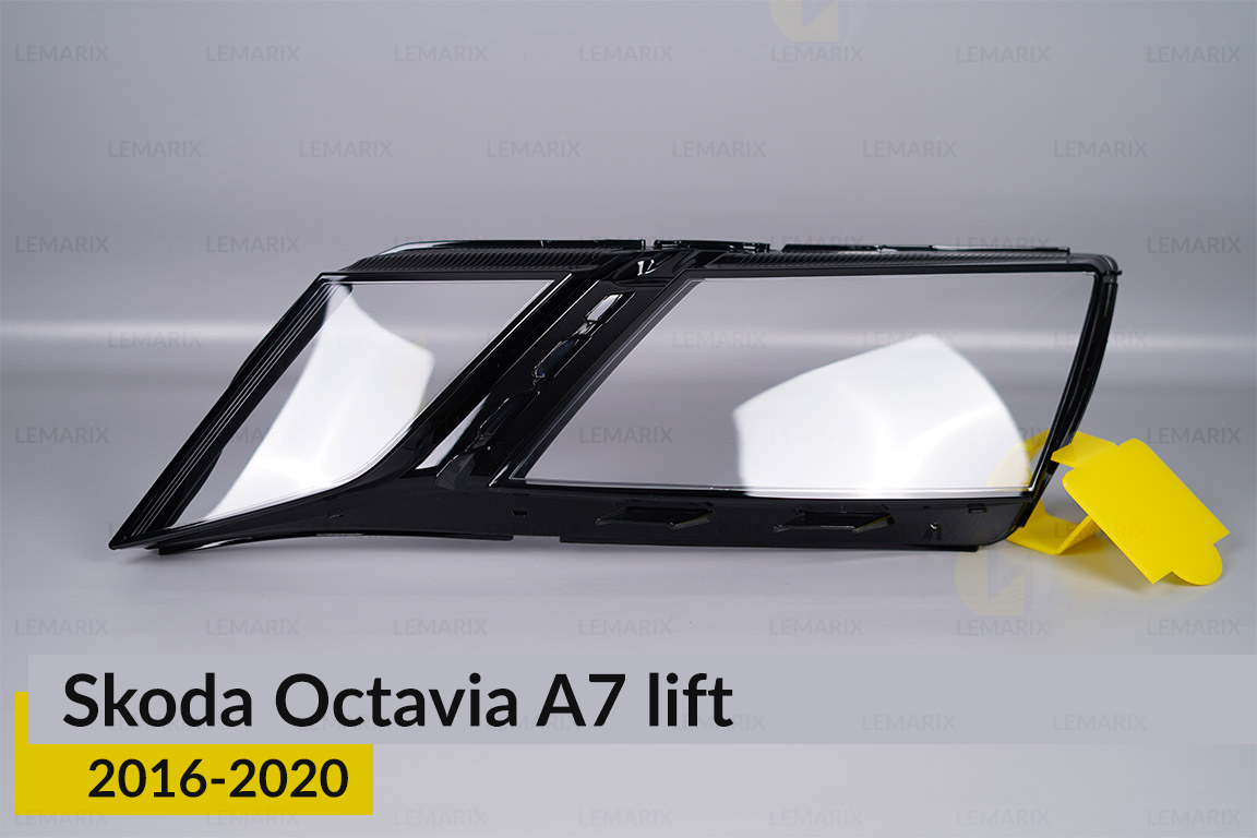 Скло фари Skoda Octavia A7 (2016-2020) рест ліве