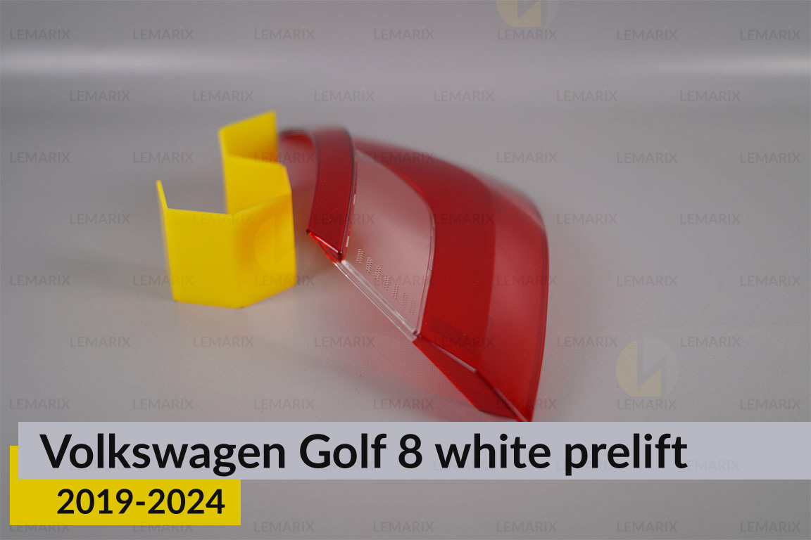 Скло заднього ліхтаря зовнішнє в крилі VW Volkswagen Golf 8 white (2019-2024) дорест праве