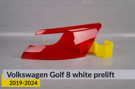 Скло заднього ліхтаря зовнішнє в крилі VW Volkswagen Golf 8 white (2019-2024) дорест праве