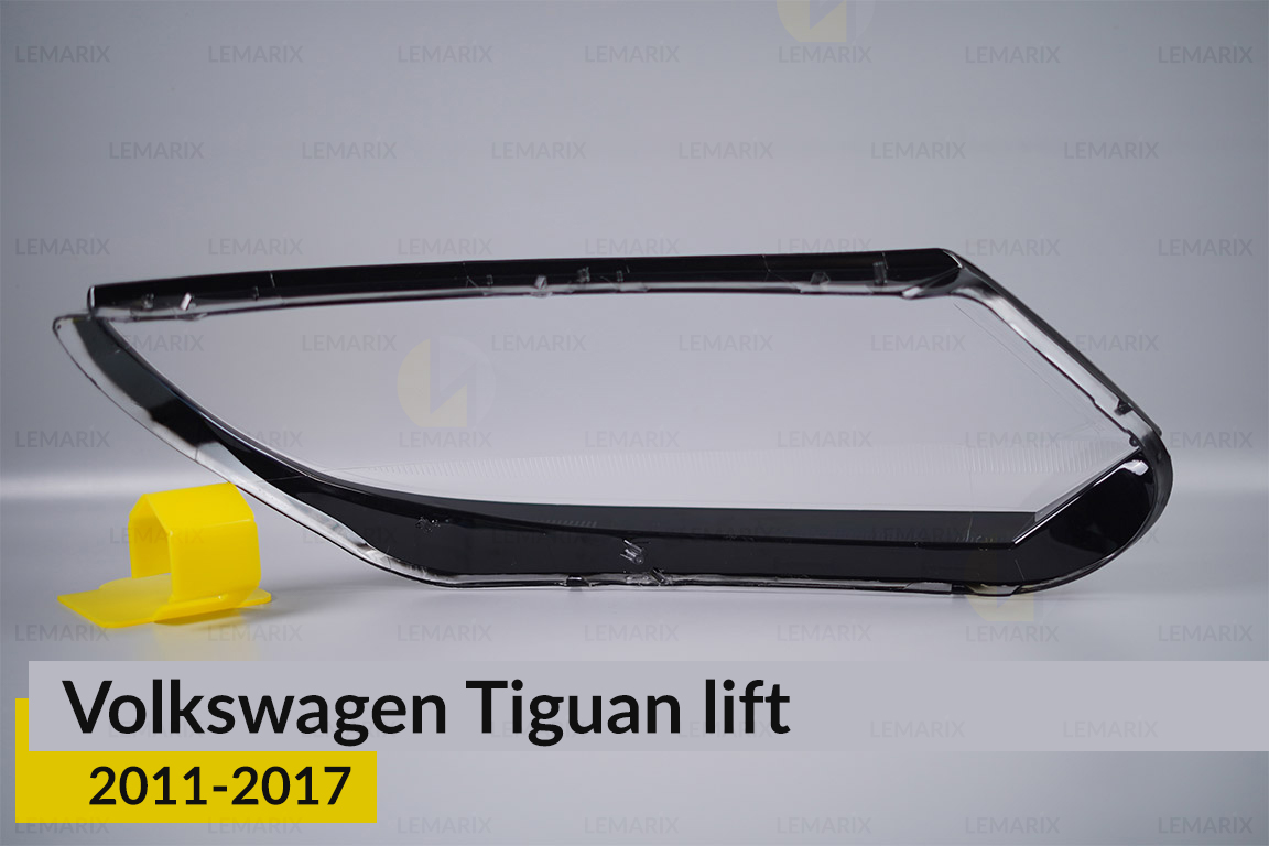 Скло фари VW Volkswagen Tiguan (2011-2017) полоски рест ліве