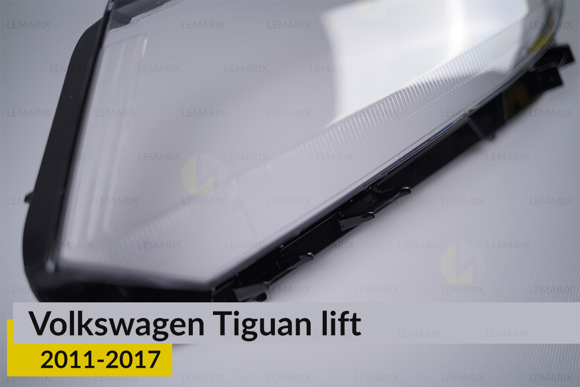 Скло фари VW Volkswagen Tiguan (2011-2017) полоски рест ліве