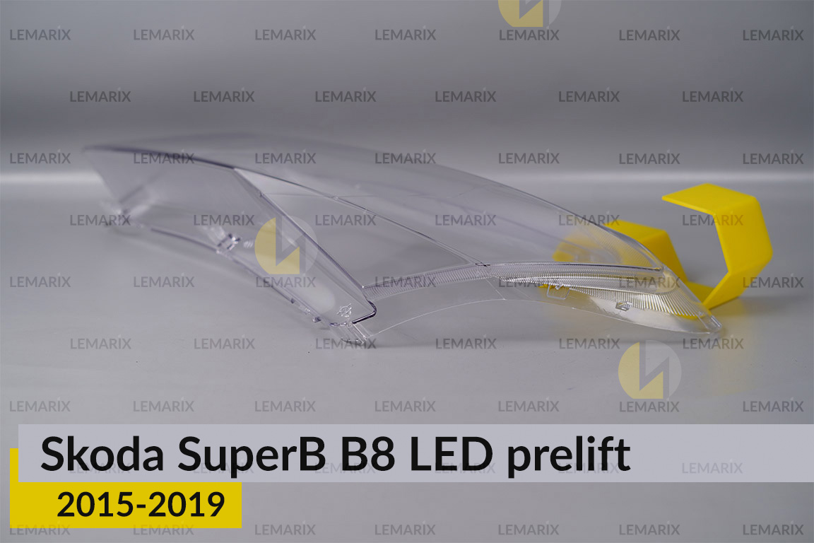 Стекло фары Skoda SuperB B8 LED (2015-2019) дорест левое