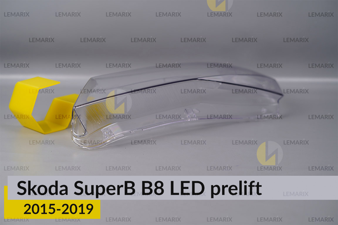 Стекло фары Skoda SuperB B8 LED (2015-2019) дорест левое