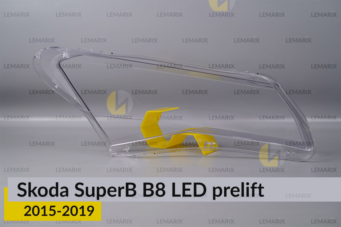 Стекло фары Skoda SuperB B8 LED (2015-2019) дорест левое
