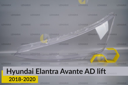 Скло фари Hyundai Elantra Avante AD (2018-2020) рест ліве
