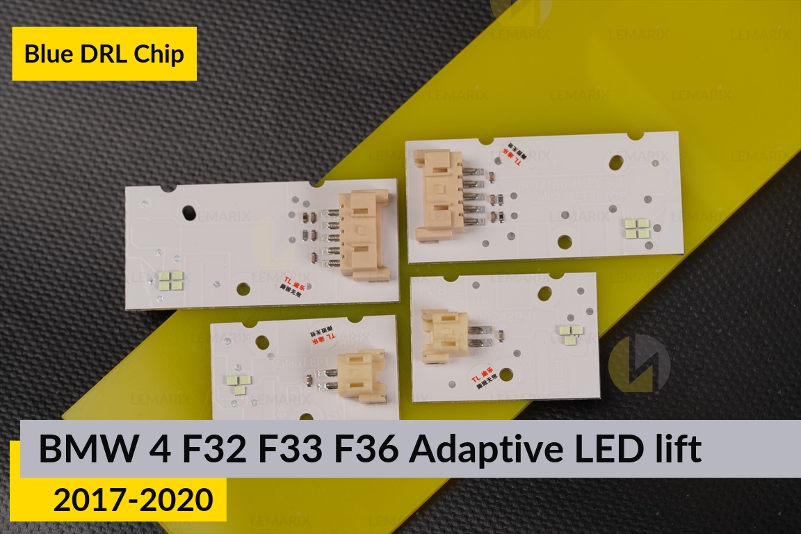 Синие LED DRL чипы дхо плата BMW 4 F32 F33 F36 Adaptive LED (2017-2020) рест (4 шт.)