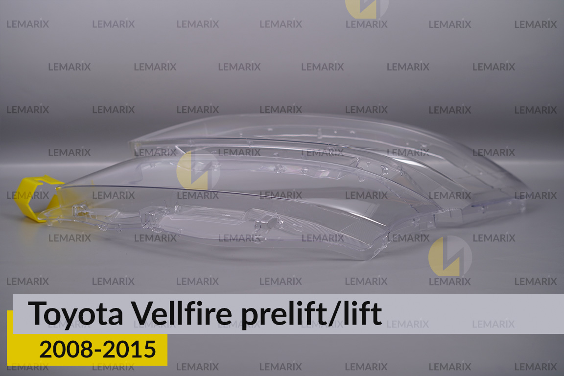 Стекло фары Toyota Vellfire (2008-2015) дорест/рест левое