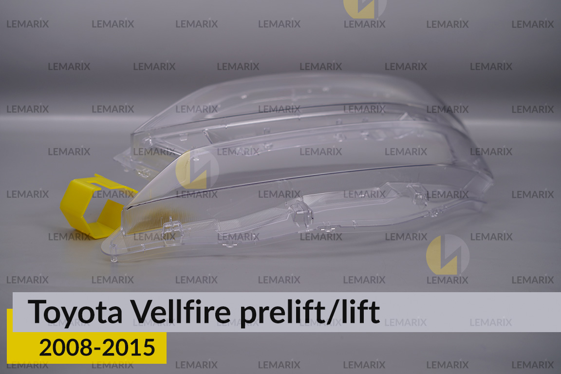 Стекло фары Toyota Vellfire (2008-2015) дорест/рест левое
